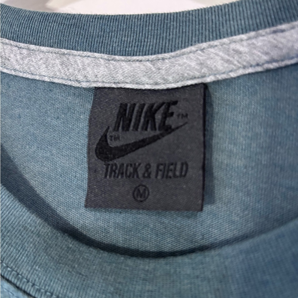 Nike Blue T-Shirt with Pink Text - Picture 2 of 3